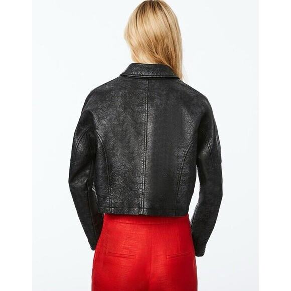 Bernardo Black Faux Vegan Leather Jacket XS B2290 - Picture 3 of 9